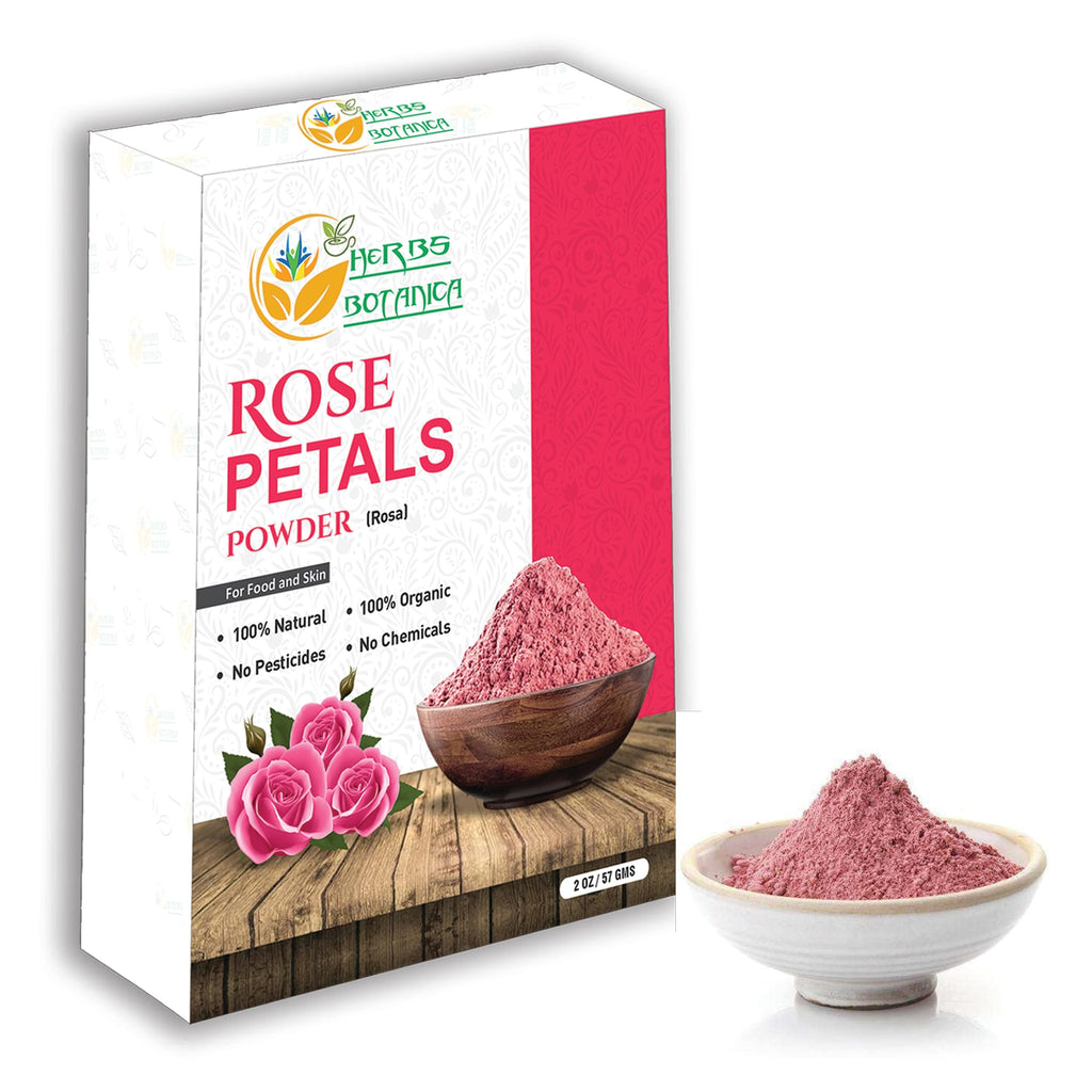 Herbs Botanica Organic Rose Petal Powder – Natural Chemical-Free Rose Powder for Face Masks Skin Care DIY Beauty Aromatherapy and Culinary Use – 2 oz No Added Preservatives or Colors