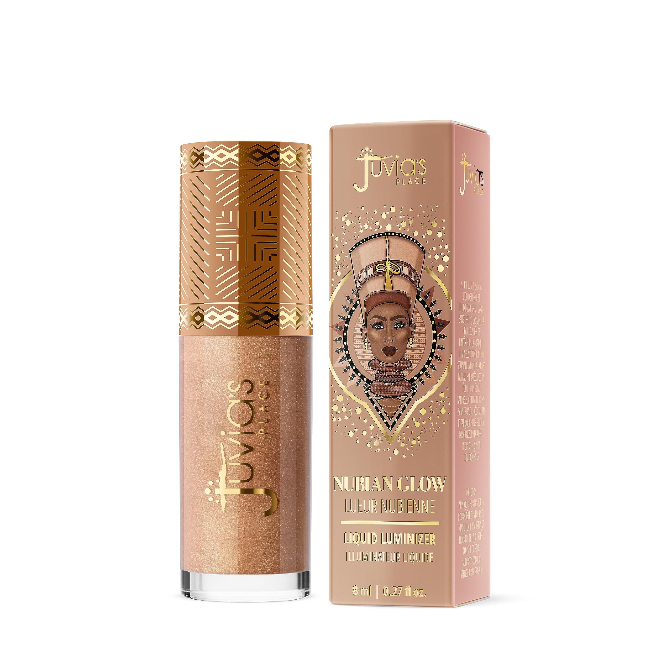 Juvias Place Nubian Glow Liquid Luminizer Golden Hour - Radiant Highlighter Makeup Glowy Tint Daily Dewy Luminous Beauty Creamy Bronzing Skincare Radiating Brightening Natural Shine Face & Cheeks