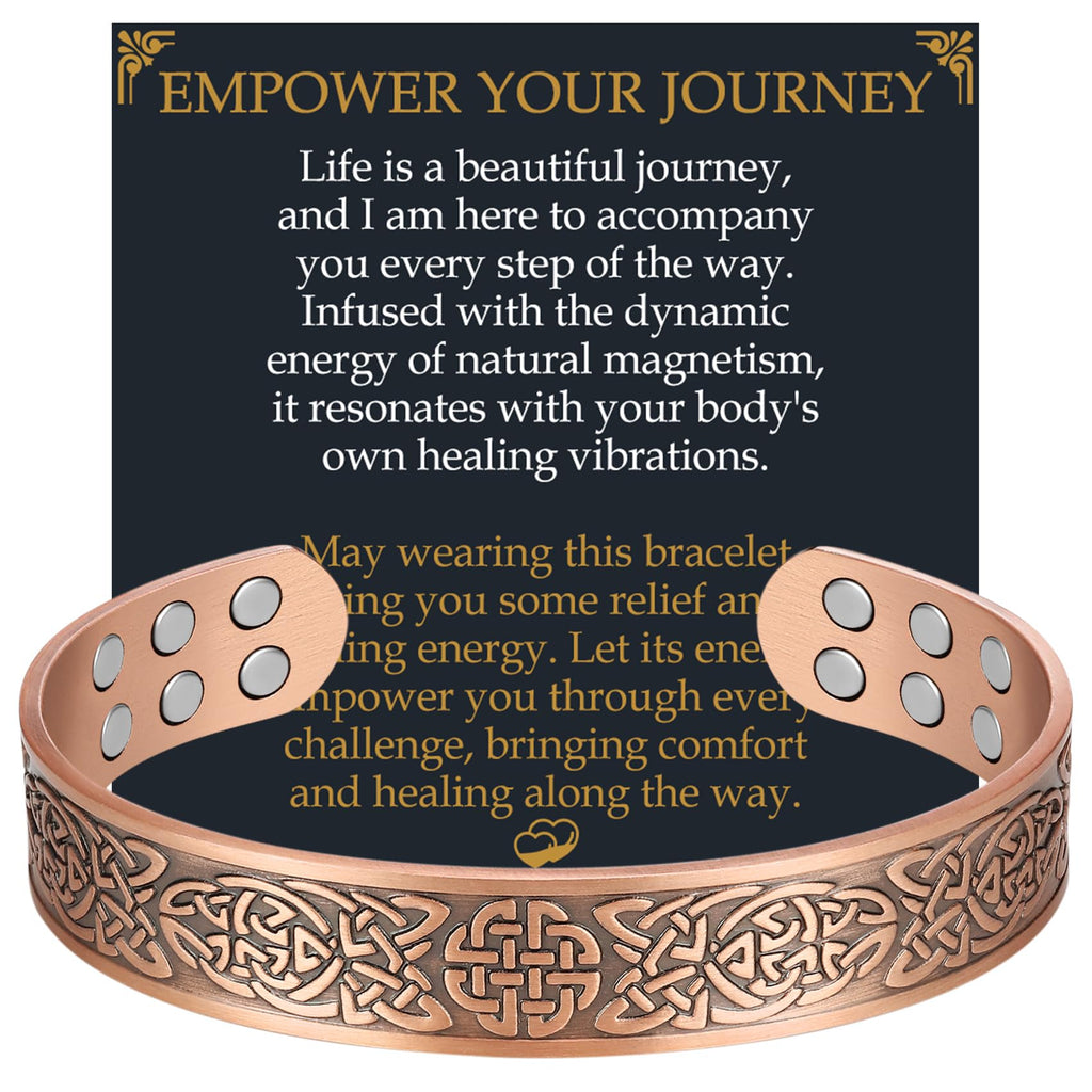 Healing Jecanori Copper Bracelet Effective 18X Strength Magnetic Copper Bracelets for Men Mens 99.99% Pure Solid Copper Therapy Bracelets