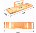 Wooden Bathroom Tray Stretchable Makeup&Reading Rack Tablet Computer Stand Storage Box