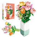 chanbrick Flowers Bouquet Building Set Tulips Camellia with Vase for Adult -1011pcs Compatible with Lego