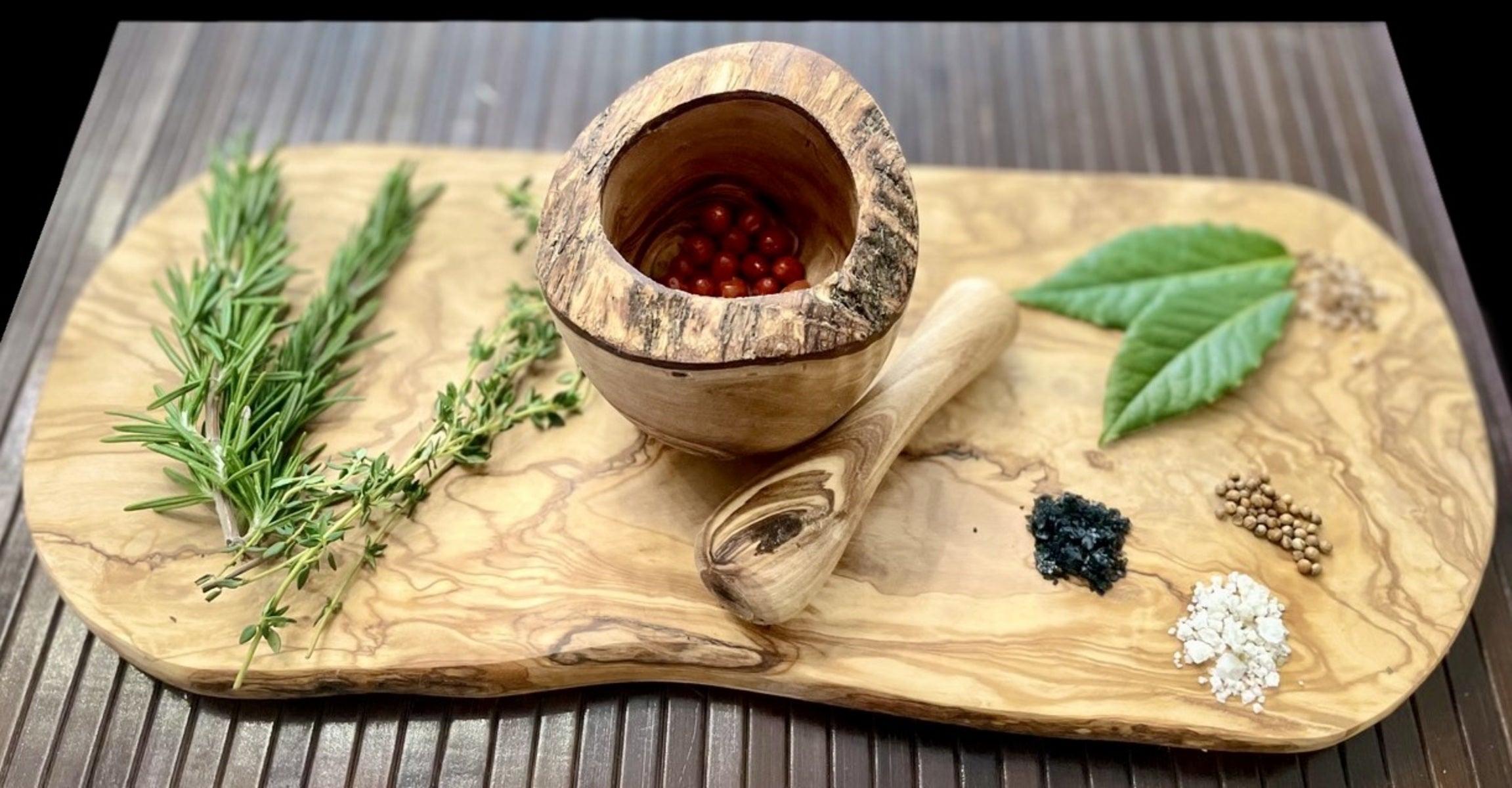 Olive Wood Rustic Mortar and Pestle DIY Makeup