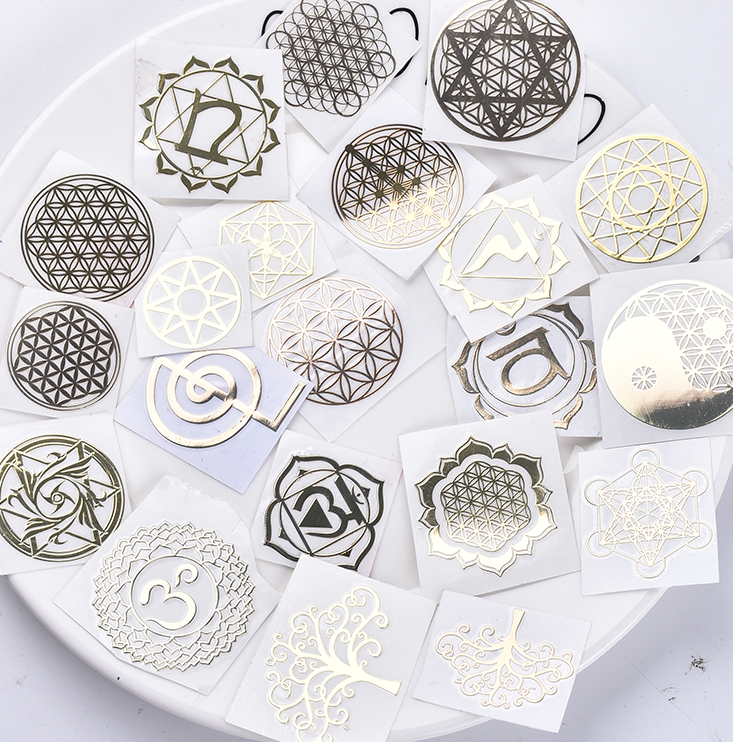 Flower of Life Copper UV Phone Decoration Stickers