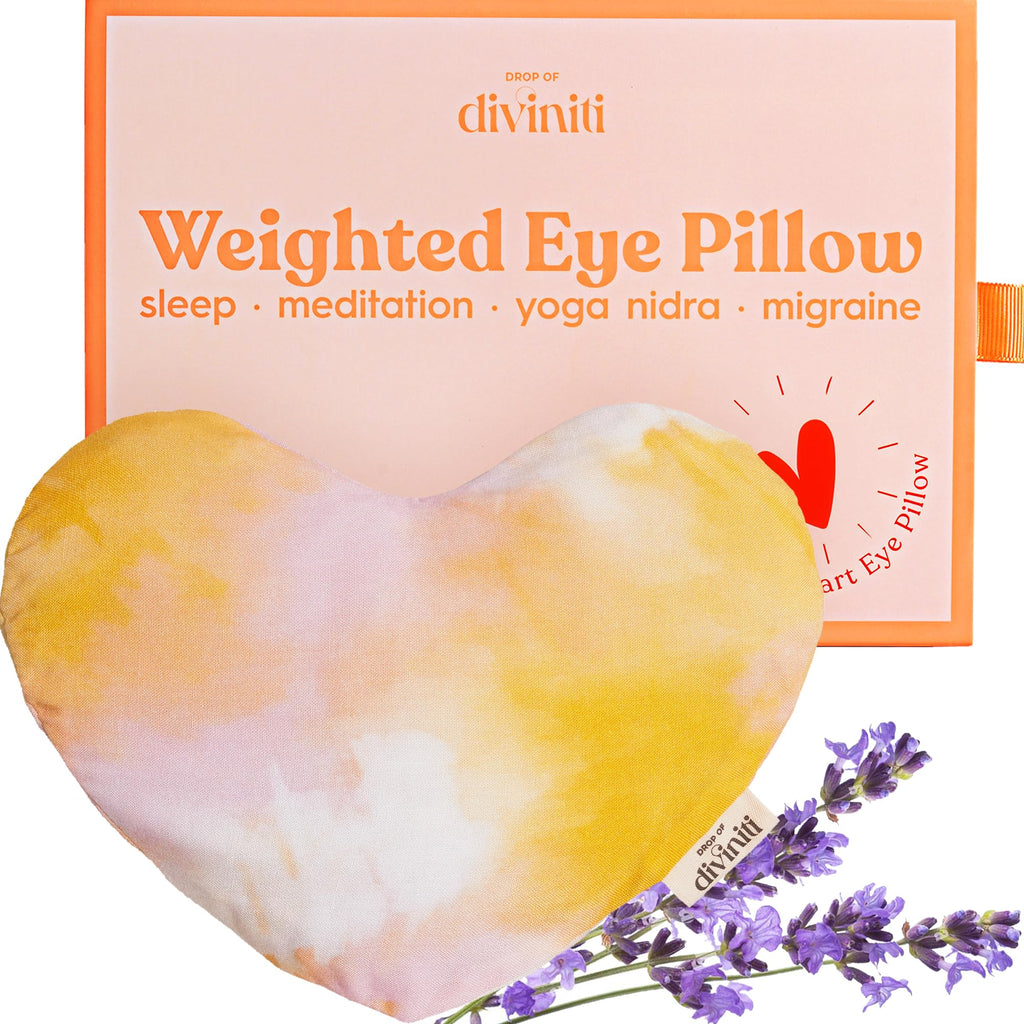 Heart Weighted Eye Mask for Sleeping - Eye Pillow Weighted Sleep Mask Weighted Eye Mask for Migraines Lavender Eye Pillow Weighted Lavender Eye Mask Meditation Eye Pillows for Yoga & Relaxation