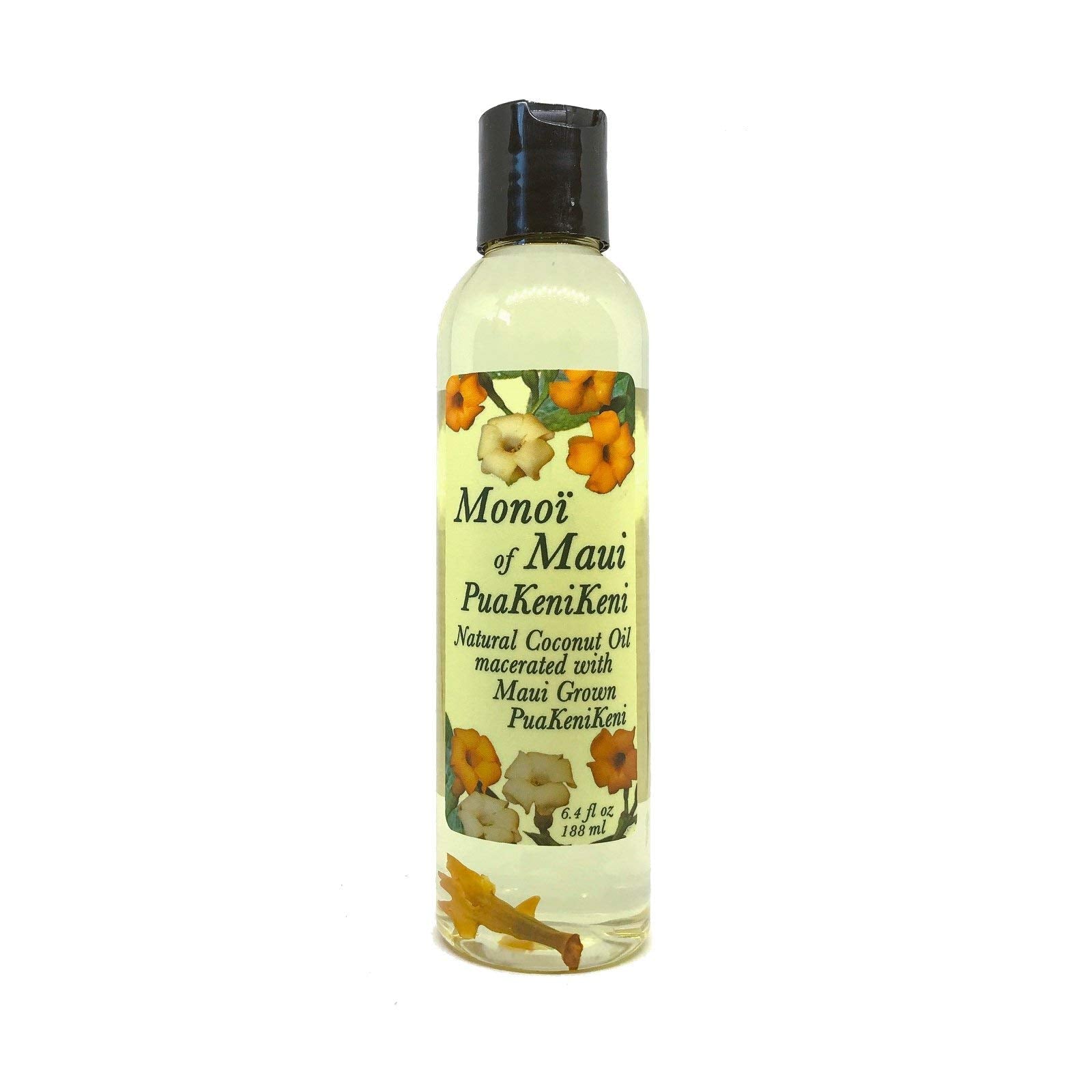Monoi of Maui PuaKeniKeni Flower Natural Coconut Oil for Skin Hair Tanning and Massage