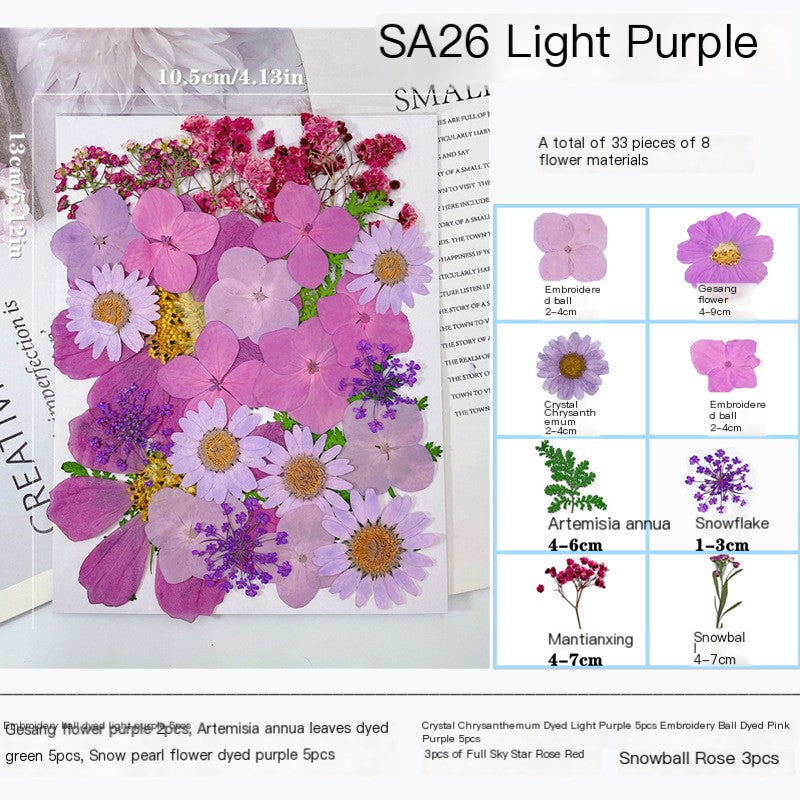 28pcs Mixed Dried Flower Pack for Makeup Modeling
