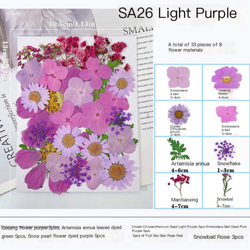 28pcs Mixed Dried Flower Pack for Makeup Modeling