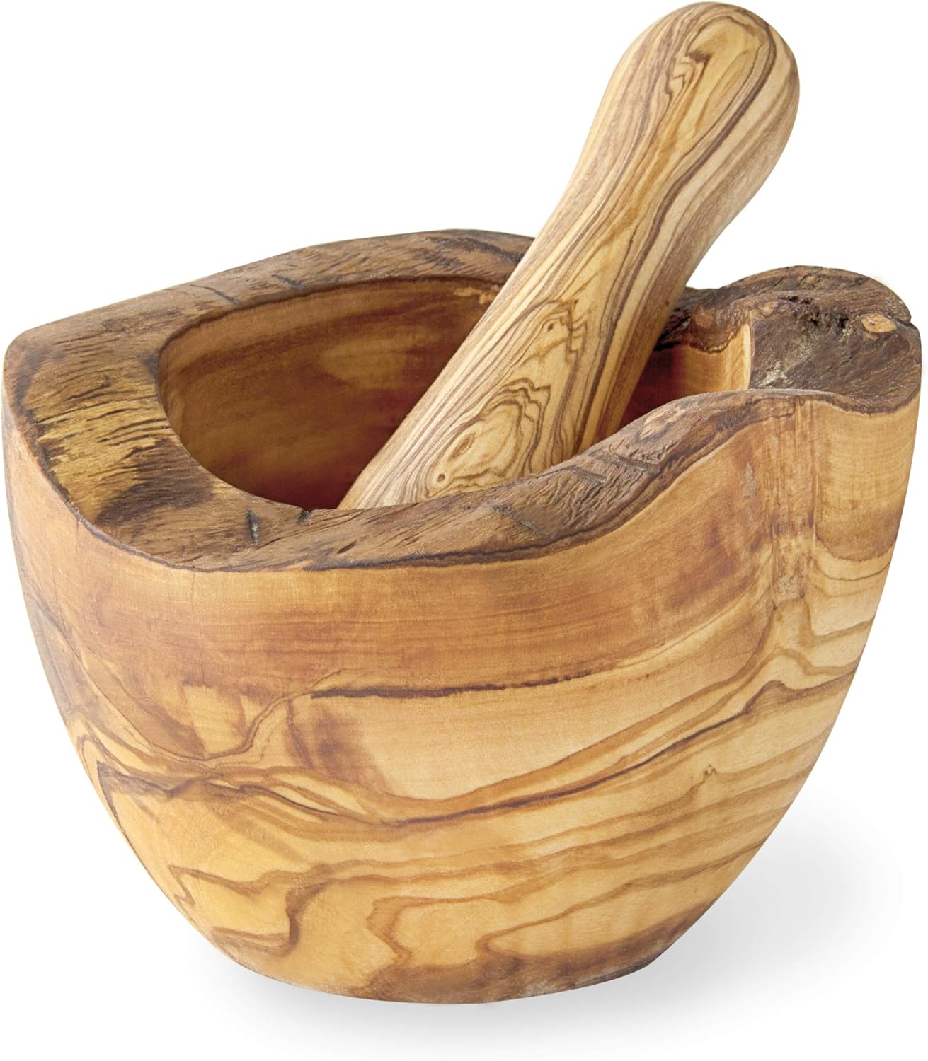 Olive Wood Rustic Mortar and Pestle DIY Makeup
