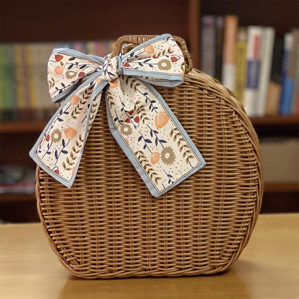 Vintage Rattan Makeup Storage Box - Portable Organizer Suitcase