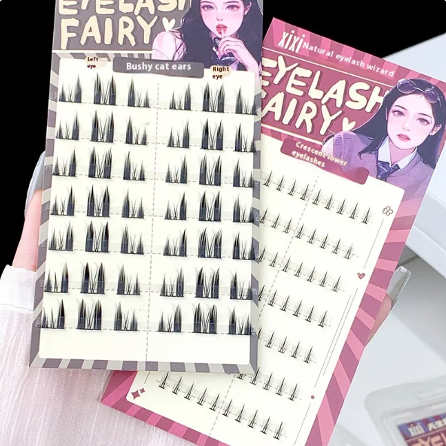 Portable Segmented Cat Ear & Crescent False Eyelashes