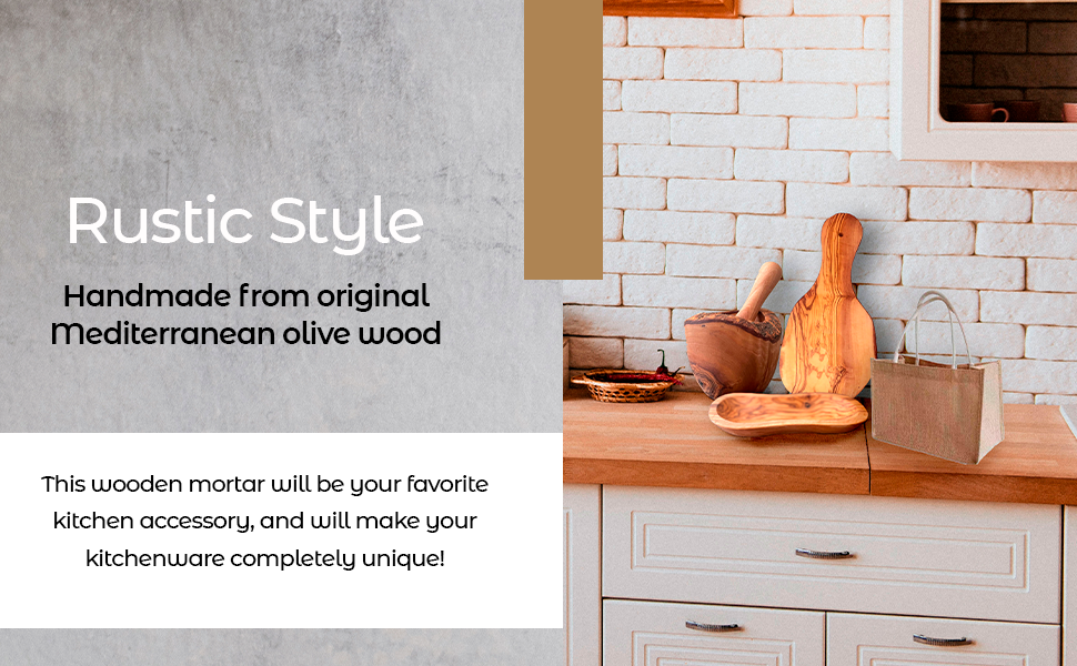 Olive Wood Rustic Mortar and Pestle DIY Makeup