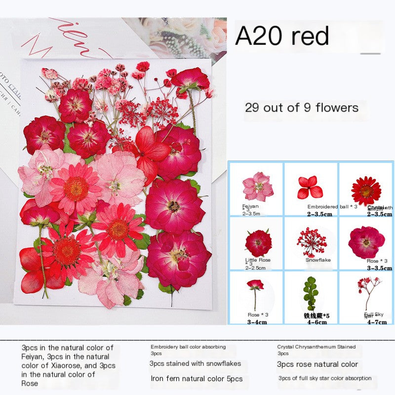 28pcs Mixed Dried Flower Pack for Makeup Modeling