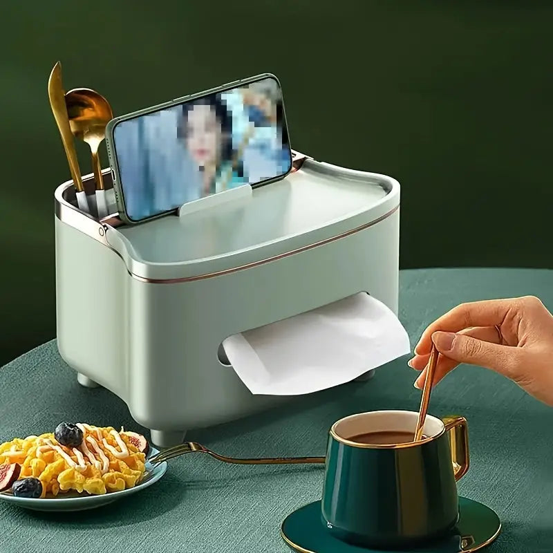 Cute Multifunctional Desktop Tissue and Makeup Box for Storage