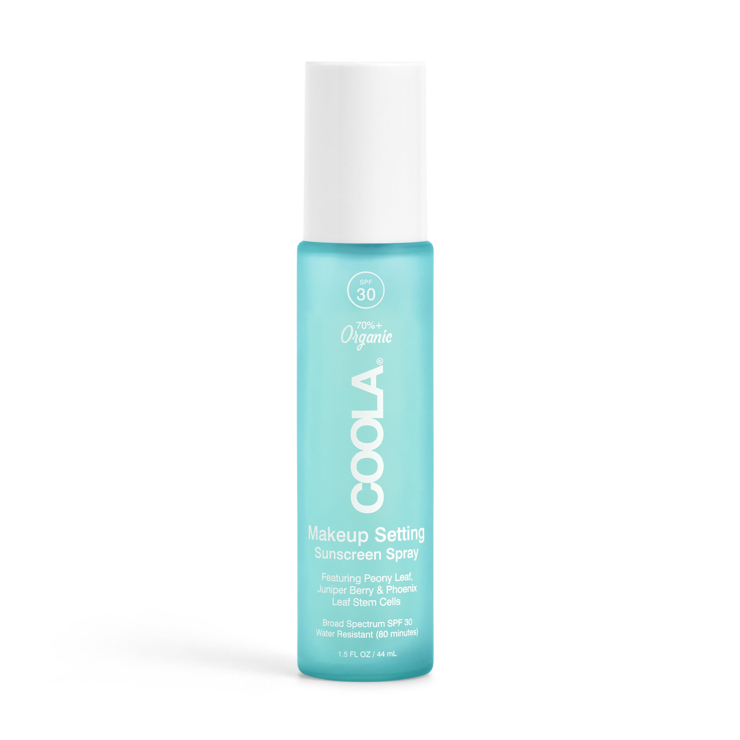COOLA Organic Makeup Setting Spray with SPF 30 Hydrating Makeup Protection & Sunscreen made with Cucumber & Aloe Vera Dermatologist Tested Alcohol Free 1.5 Fl Oz