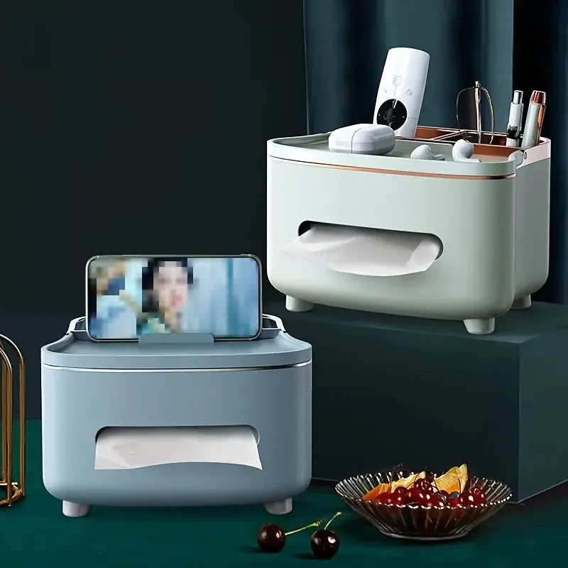 Cute Multifunctional Desktop Tissue and Makeup Box for Storage