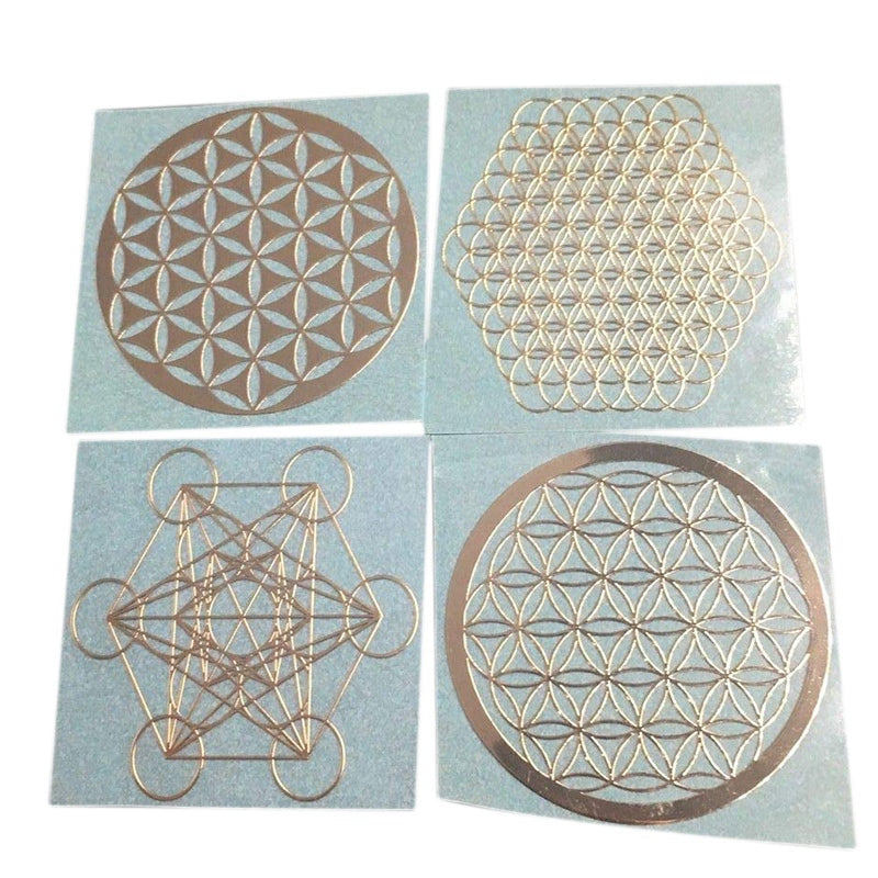 Flower of Life Copper UV Phone Decoration Stickers