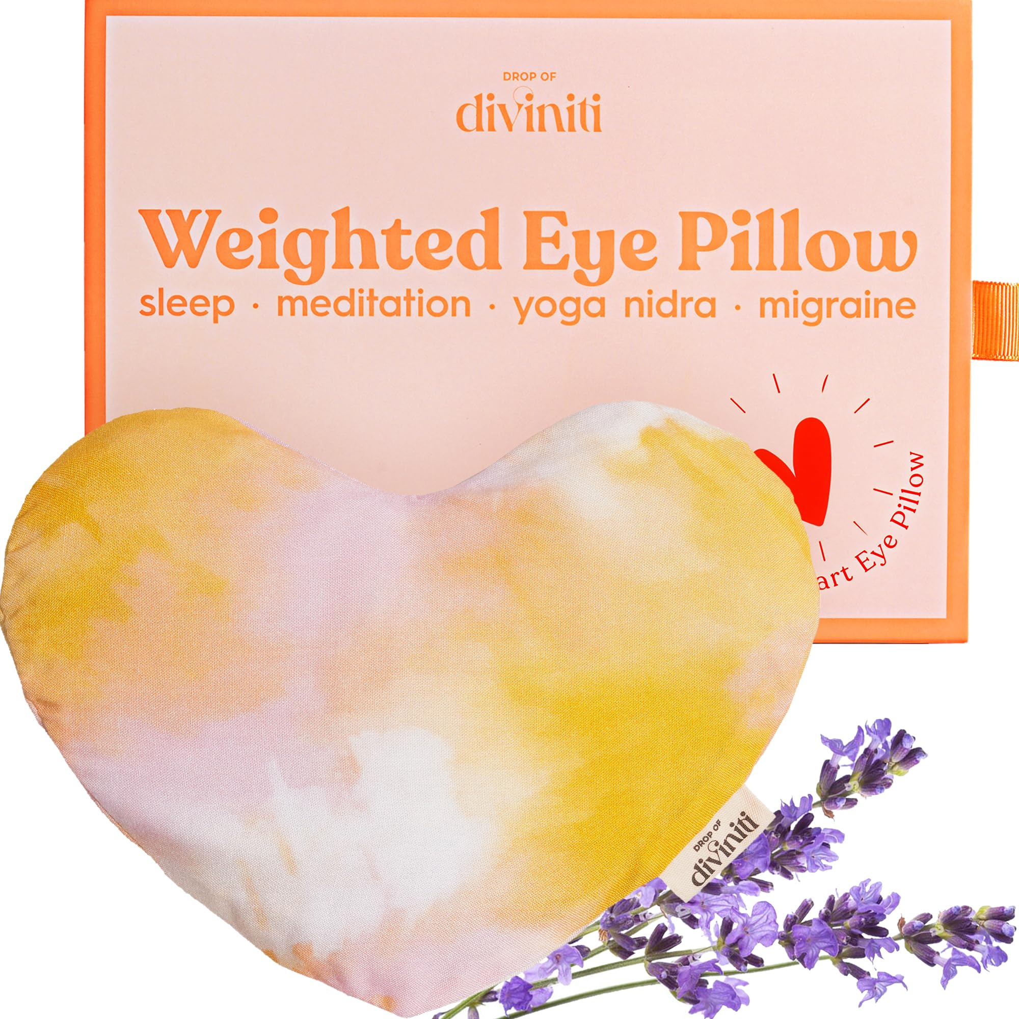 Heart Weighted Eye Mask for Sleeping - Eye Pillow Weighted Sleep Mask Weighted Eye Mask for Migraines Lavender Eye Pillow Weighted Lavender Eye Mask Meditation Eye Pillows for Yoga & Relaxation