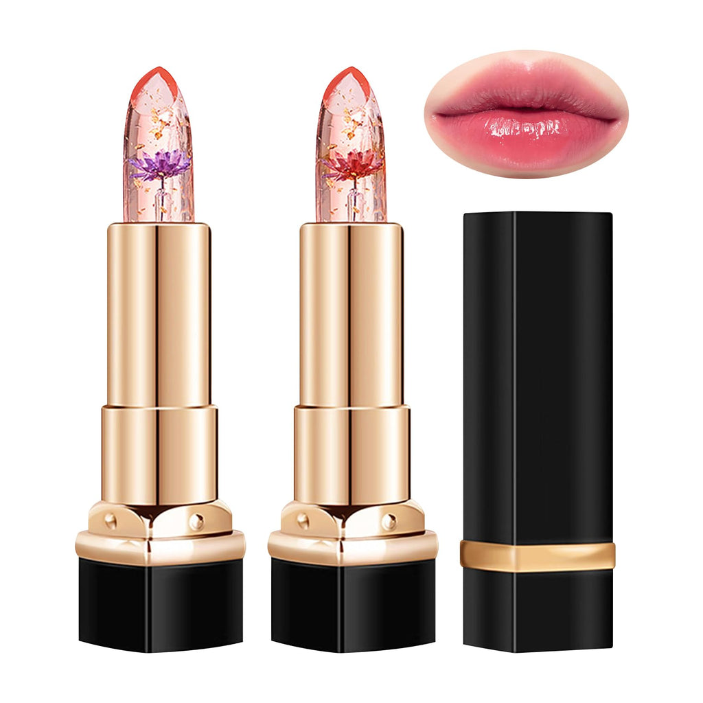 WYBLZPXZ 2 Pcs Temperature Color Change LipstickPH Magic Temperature Color Changing LipstickLip GlossLong Wear Nutritious Tinted Lip BalmMoisturizing Lip Stick Makeup Set D