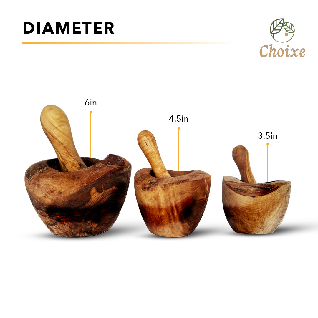 Olive Wood Rustic Mortar and Pestle DIY Makeup